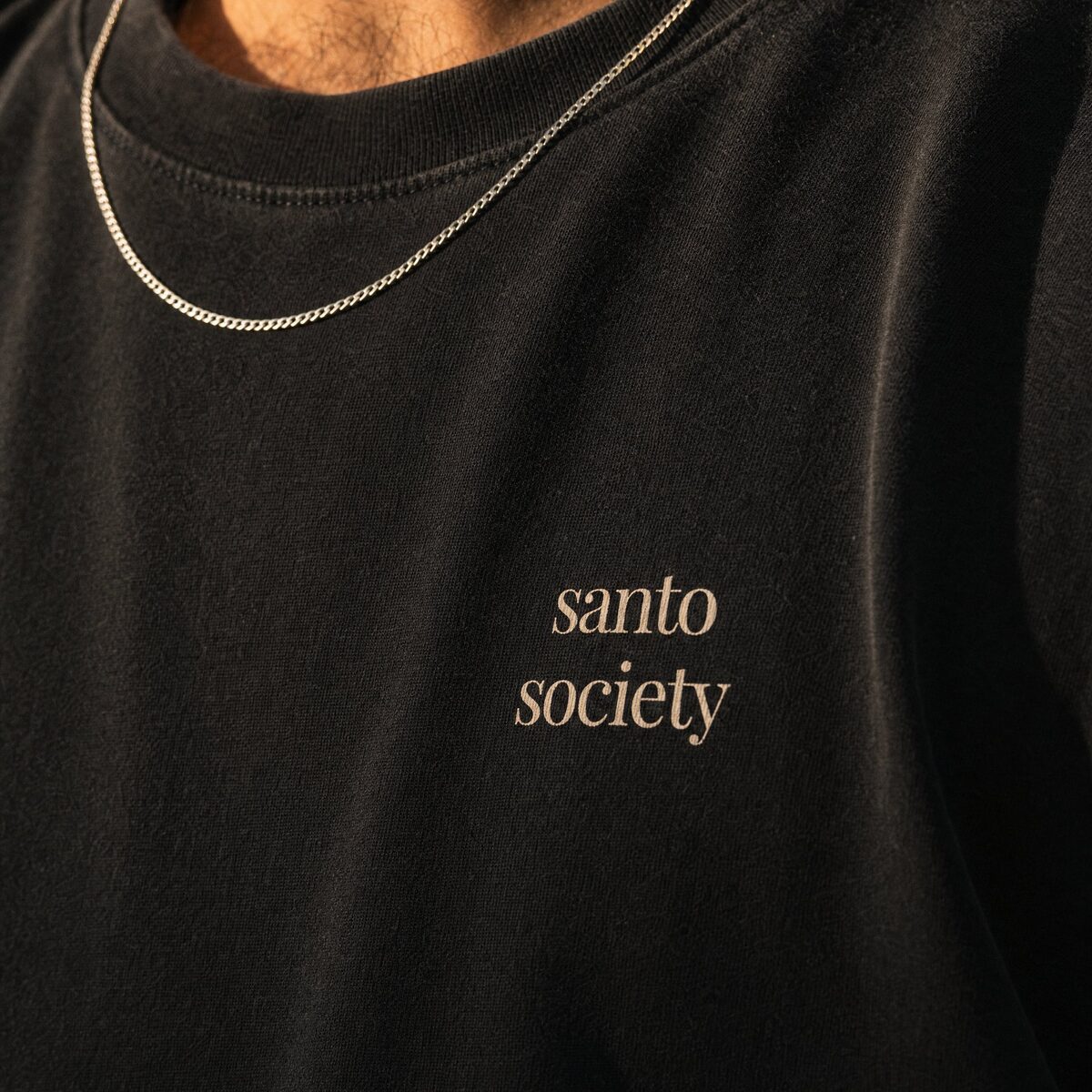Santo Society left chest logo detail